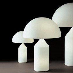 Oluce Atollo Opal Glass Table Lamps