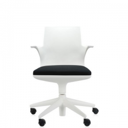 Kartell Spoon Chair White chair - black seat (03)