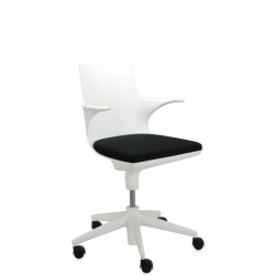 Kartell Spoon Chair White chair - black seat (03)