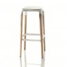 Magis Steelwood Stool Beech frame white seat