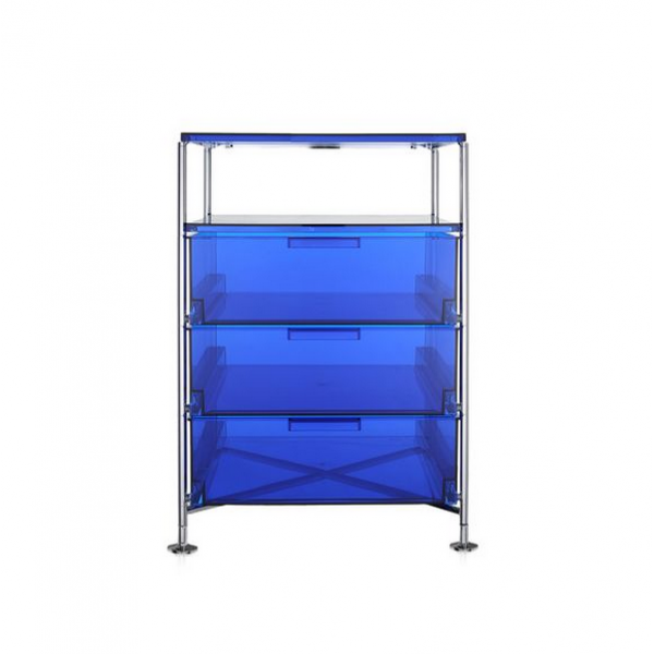 TKartell Mobil 3 Drawers and Shelf ransparent Blue