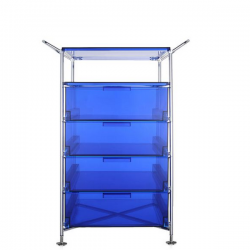 Kartell Mobil, Shelf and Handles Transparent Blue