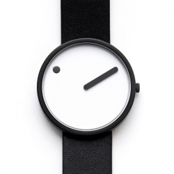 Rosendahl Picto White Dial Black Leather Strap Watch 