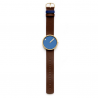 Rosendahl Picto Dusty Blue Dial Dark Brown Leather Strap Watch 