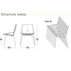 Mobles 114 Green Colors Chair Metal Structure