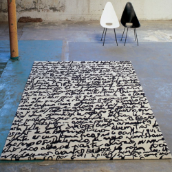 Nanimarquina Black on white Manuscrit Carpet 