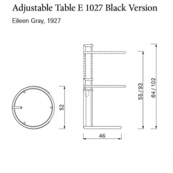 Classicon Adjustable Table E 1027 Black 