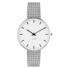 Arne Jacobsen Bankers White Dial, Silver Mesh 