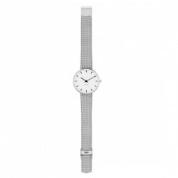 Arne Jacobsen Bankers White Dial, Silver Mesh 