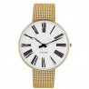 Arne Jacobsen Roman Watch white Dial, Gold Mesh 