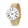 Arne Jacobsen Roman Watch white Dial, Gold Mesh 