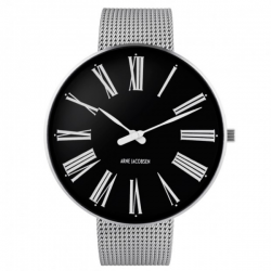 Arne Jacobsen Station Watch Black Dial, Silver Mesh