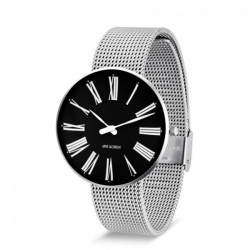 Arne Jacobsen Station Watch Black Dial, Silver Mesh