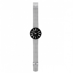Arne Jacobsen Station Watch Black Dial, Silver Mesh