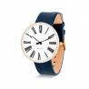 Arne Jacobsen Roman Watch White Dial, Gold Case, Blue Leather