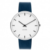 Arne Jacobsen City Hall Watch White Dial, Blue Leather