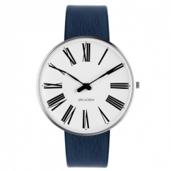 Arne Jacobsen Roman Watch White Dial, Blue Strap