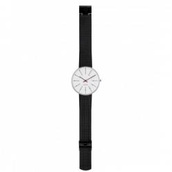 Arne Jacobsen Bankers Watch White Dial, Black Mesh