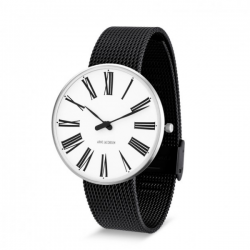 Arne Jacobsen Roman Watch Dial, Black Mesh
