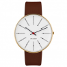 Arne Jacobsen Bankers Watch White Dial, Brown Leather 