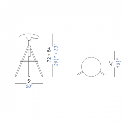 Lapalma Will High swivel stoo/ Gas Spring 