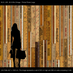 NLXL Lab Printed Rulers Wallpaper by Mr & Mrs Vintage