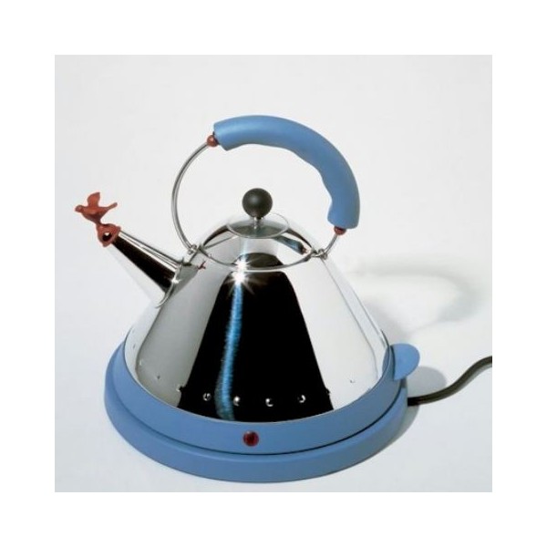 ALESSI 9093 - HOT WATER TEA KETTLE with BLUE BIRD WHISTLE