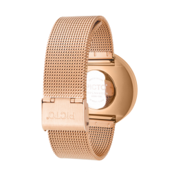 Picto Watch White, Rose Gold Mesh