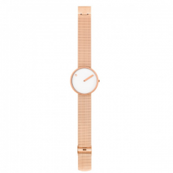 Picto Watch White, Rose Gold Mesh