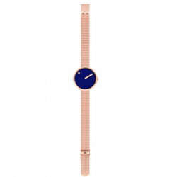 Picto Watch Blue, Rose Gold Mesh 