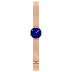 Picto Watch Blue, Rose Gold Mesh 