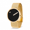 Picto Watch Black, Polished Gold Mesh