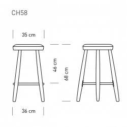 Carl Hansen & Søn CH56/58 Stool (