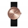LEFF amsterdam Tube Watch D38 – rose gold with black leather strap