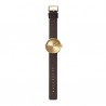LEFF amsterdam Tube Watch D38 – Brass with brown leather strap