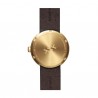 LEFF amsterdam Tube Watch D38 – Brass with brown leather strap