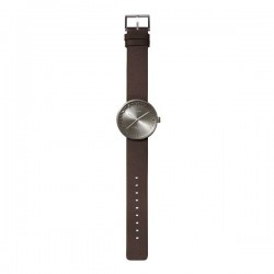 LEFF amsterdam Tube Watch D38 – Steel with brown leather strap