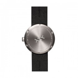 LEFF amsterdam Tube Watch D38 – Steel with black leather strap