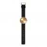 LEFF amsterdam Tube Watch D38 – Brass with black leather strap