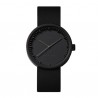 LEFF amsterdam Tube Watch D38 – Black with black leather strap