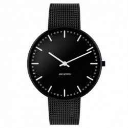 Arne Jacobsen City Hall Watch black, frame, Black Mesh