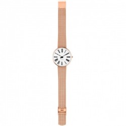 Arne Jacobsen Roman Watch Dial, Rose Gold Mesh