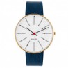 Arne Jacobsen Bankers Watch White Dial/Gold, Blue Strap