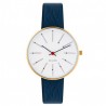 Arne Jacobsen Bankers Watch White Dial/Gold, Blue Strap