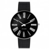Arne Jacobsen Roman Watch Black Dial, Black Mesh