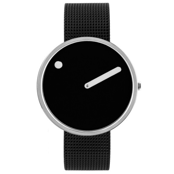 Picto Stainless Steel Dial & Black Mesh Strap