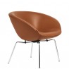 Fritz Hansen Pot Lounge Chair, leather, chromed steel base