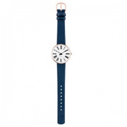 Arne Jacobsen Roman Watch Rose Gold Blue Strap 