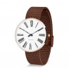 Arne Jacobsen Roman Watch White Dial, Rose Gold, Matt Copper Mesh