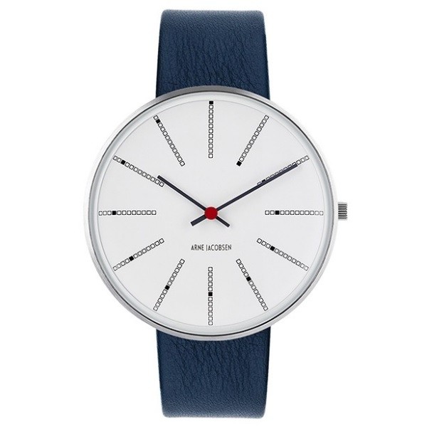 Arne Jacobsen Bankers Watch White Dial, Blue Strap